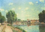 Camille Pissaro The Railway Bridge, Pontoise oil painting on canvas
